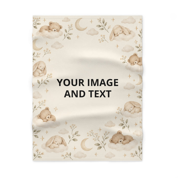 Little Moon Personalized Fleece Baby Blanket