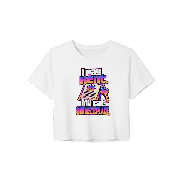I Pay Rent, My Cat Owns the Place — Crop tee